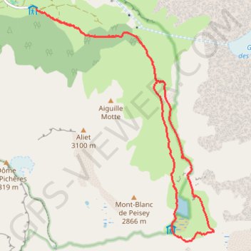 Trace GPS Tour du lac de la Plagne, itinéraire, parcours