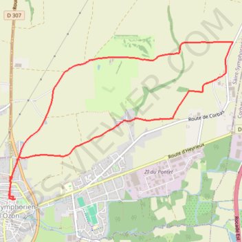Trace GPS Saint Symphorien d'Ozon (69), itinéraire, parcours