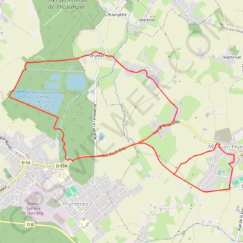 Trace GPS Autour du site ornithologique du bois des Cinq Tailles - Mons-en-Pévèle, itinéraire, parcours
