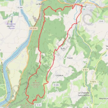 Trace GPS Le Mont Tournier - Yenne, itinéraire, parcours