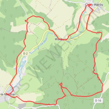 Trace GPS Clavy Warby - Valcontent - Thin le Moutier - Froidmont, itinéraire, parcours