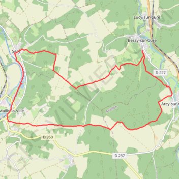 Trace GPS Week-End Vézelay - Rando Bessy-sur-Cure - Mailly-La-Ville, itinéraire, parcours