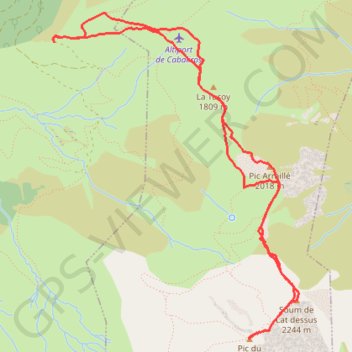 Trace GPS Cabaliros 2334m depuis la Curadère (1600m), itinéraire, parcours