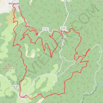 Trace GPS Autour de la Plaine d'Arfons, itinéraire, parcours