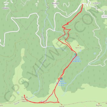 Trace GPS Sarrat de la Pelade et Pech de Therme Hiver, itinéraire, parcours