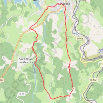 Trace GPS Randonnée à Langogne en Lozère, itinéraire, parcours