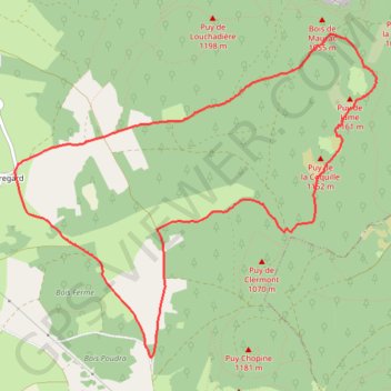 Trace GPS Les Puys de Jumes et de la Coquille, itinéraire, parcours