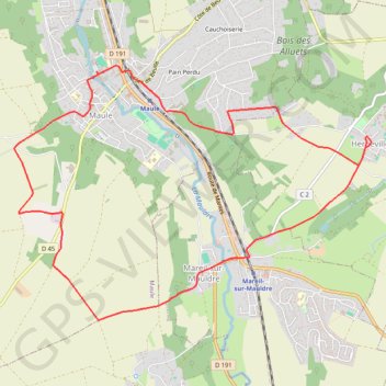 Trace GPS Sur les versants de la Mauldre - Maule, itinéraire, parcours