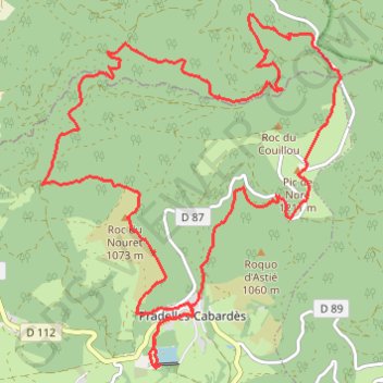 Trace GPS Massif du Pic de Nore - Pradelles-Cabardès, itinéraire, parcours