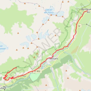 Trace GPS Le Balcon de la Vanoise - Vallonbrun - Bonneval-sur-Arc, itinéraire, parcours