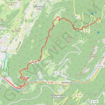 Trace GPS Chamrousse - Luitel - Montchaffrey - Mont Sec - Peage de Vizille, itinéraire, parcours