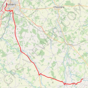 Trace GPS Itinéraire de Adriers à Rue Annet Segeron, Biard, itinéraire, parcours