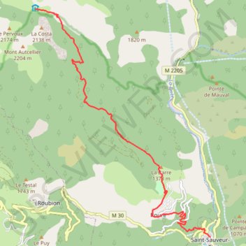 Trace GPS Refuge de Longon > St Sauveur-sur-Tinée (Via Alpina), itinéraire, parcours