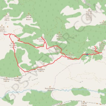 Trace GPS Sierra de Boumort, itinéraire, parcours