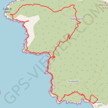 Trace GPS Corse- - Région Ajaccio- Tour génoise de Capo di Feno depuis la plage de Capo di Feno [avril 2011], itinéraire, parcours