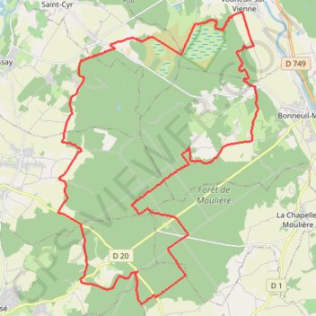 Trace GPS Forêt de Moulière, itinéraire, parcours