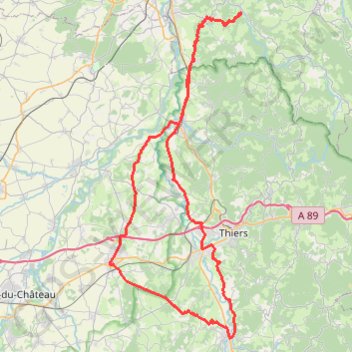 Trace GPS Rando Courpière Lezoux, itinéraire, parcours