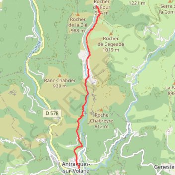 Trace GPS Descente en VTT depuis le Mazoyer, itinéraire, parcours