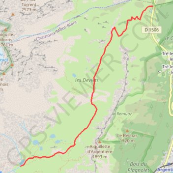 Trace GPS Lac blanc, massif des aiguilles rouge, itinéraire, parcours