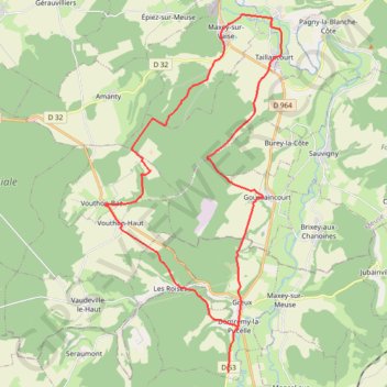 Trace GPS Au Pays de Jehanne d'Arc (Sud) - Maxey-sur-Vaise, itinéraire, parcours