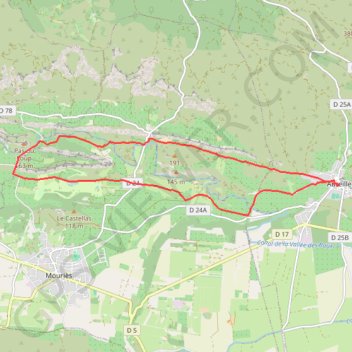 Trace GPS Aureille - Les caisses de Jean Jean, itinéraire, parcours