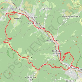 Trace GPS Tour d'entrée de la vallée de Thann, itinéraire, parcours