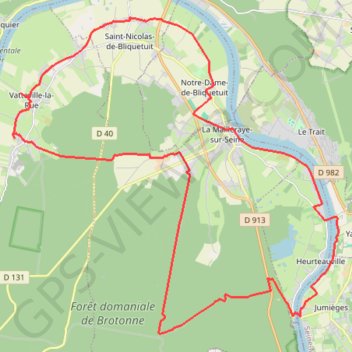 Trace GPS La route des chaumières - La Mailleraye-sur-Seine, itinéraire, parcours