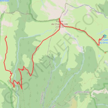 Trace GPS Chalet du Drison Chalet d'Orgeval par le sommet du Chauriondea, itinéraire, parcours