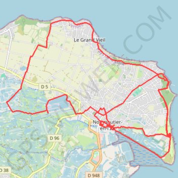 Trace GPS Noirmoutier Fin cousins VTT + marche, itinéraire, parcours