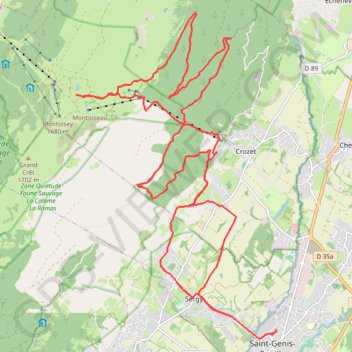 Trace GPS Col de Crozet, itinéraire, parcours