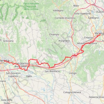 Trace GPS 2022_DE_Verona-Vicenza | flach, itinéraire, parcours