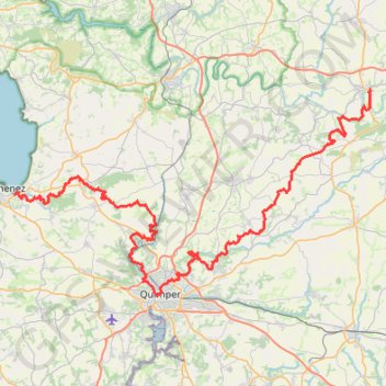 Trace GPS GR38 De Douarnenez à Châteauneuf-du-Faou (Finistère), itinéraire, parcours