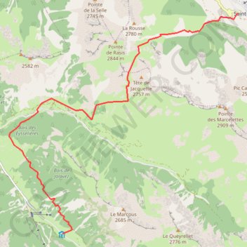 Trace GPS Queyras D1 St Veran Ceillac EASY, itinéraire, parcours