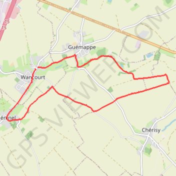 Trace GPS Wancourt - Héninel - Guémappe, itinéraire, parcours