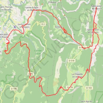 Trace GPS Saint Julien - Col de la Machine - Saint julien, itinéraire, parcours