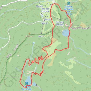 Trace GPS Les 3 lacs à partir de Gazon Rouge, itinéraire, parcours