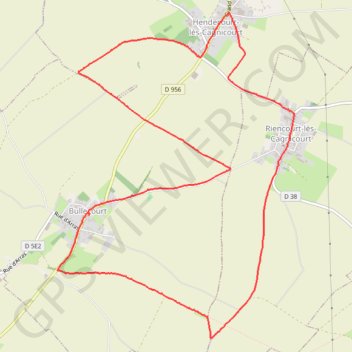 Trace GPS Bullecourt - Riencourt - Hendecourt, itinéraire, parcours