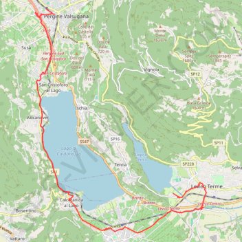 Trace GPS Pergine Valsugana Levico Terme, itinéraire, parcours
