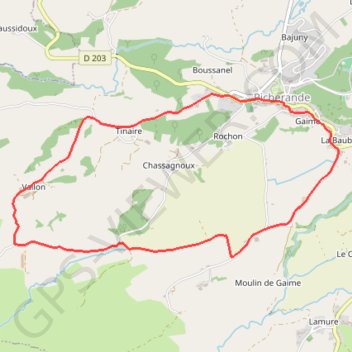 Trace GPS Sancy - Vallon - Secteur Picherande, itinéraire, parcours