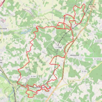 Trace GPS Fontcouverte Douhet, itinéraire, parcours