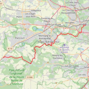 Trace GPS Les Essarts-le-Roi Chaville, itinéraire, parcours