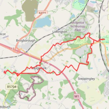 Trace GPS Crawley Park to Ampthill Park Loop, itinéraire, parcours