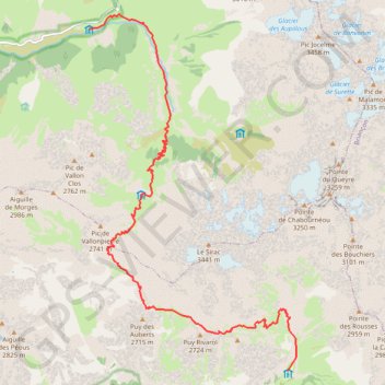 Trace GPS Refuge du Pré de la Chaumette au refuge du Clot Xavier Blanc (Tour de l'Oisans), itinéraire, parcours