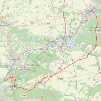 Trace GPS Compiègne - Saint-Leu-d'Esserent, itinéraire, parcours