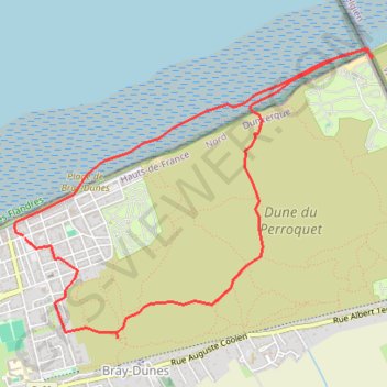 Trace GPS circuit de la dune du perroquet + crochet frontière belge pa..., itinéraire, parcours