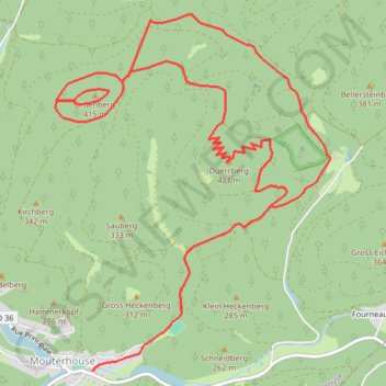 Trace GPS A la découverte du Gruenberg et du Duerrbergkopf, itinéraire, parcours
