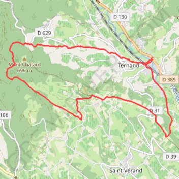 Trace GPS Ternand forêt de Brou, itinéraire, parcours