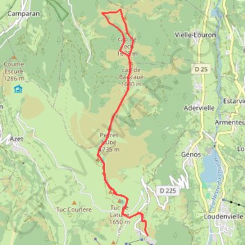 Trace GPS Raquette Val Louron, itinéraire, parcours