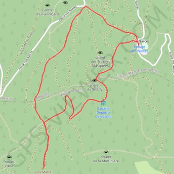 Trace GPS Le Gros Martel - Méaudre, itinéraire, parcours