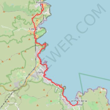 Trace GPS Portbou - Port de la Selva, itinéraire, parcours